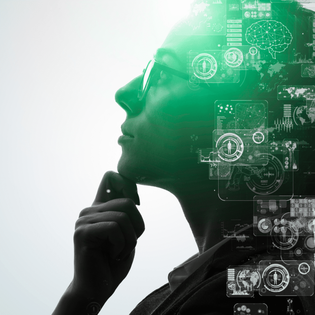 Silhouette with digital technology overlay FOR pulse